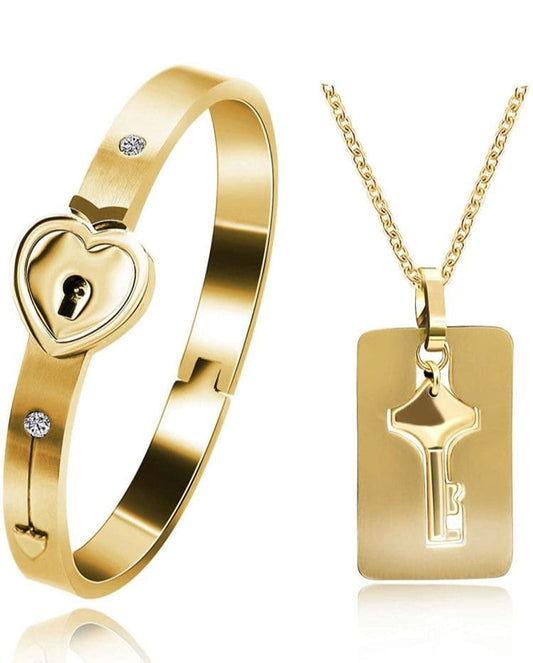COLLAR LLAVE + PULSERA CORAZON❤️✨
